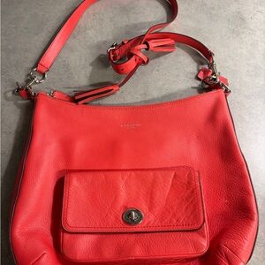 Coach Leather Crossbody Hobo Bag with Tassels style 22381